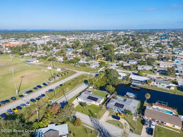 an aerial view of a city