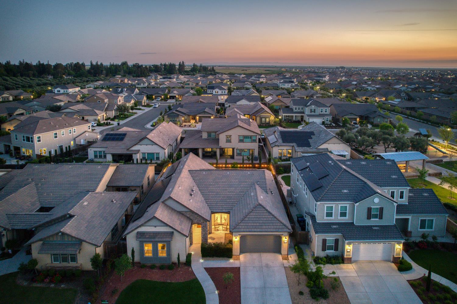 598 Crescent Lane Madera, CA 93636 - Photo 77 of 80 an aerial view of residential houses with city view