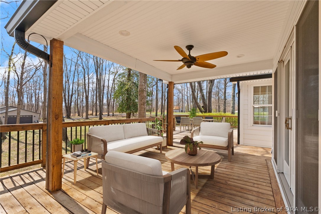 5320 Buttontown Road Georgetown, IN 47122 - Photo 3 of 69 Virtually Staged Rear Covered deck.