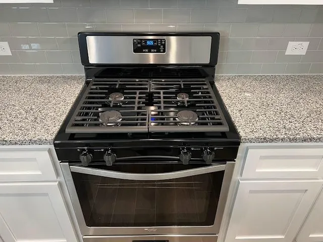 a close view of a stove top oven