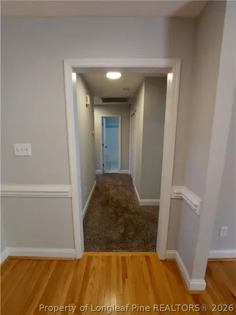 a view of hallway with stairs