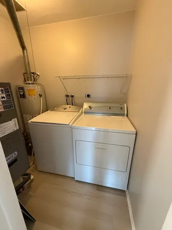 a view of an empty room with a stove