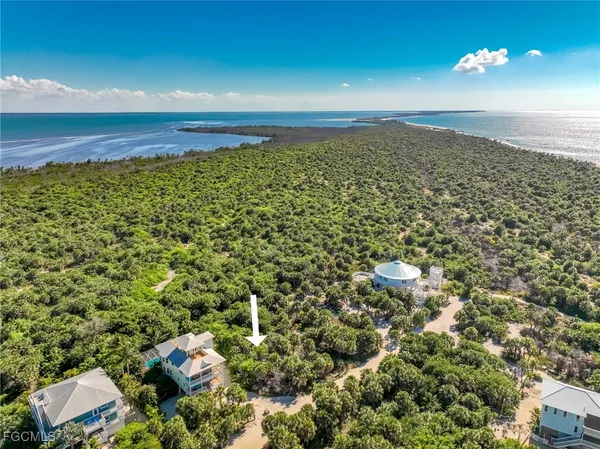 a view of a room with an ocean and trees