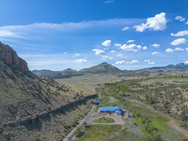 a view of an outdoor space with mountain view