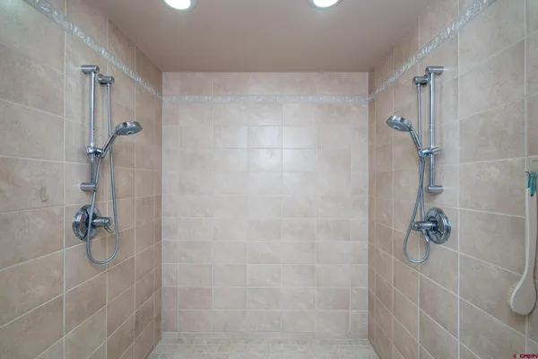 a bathroom with a shower