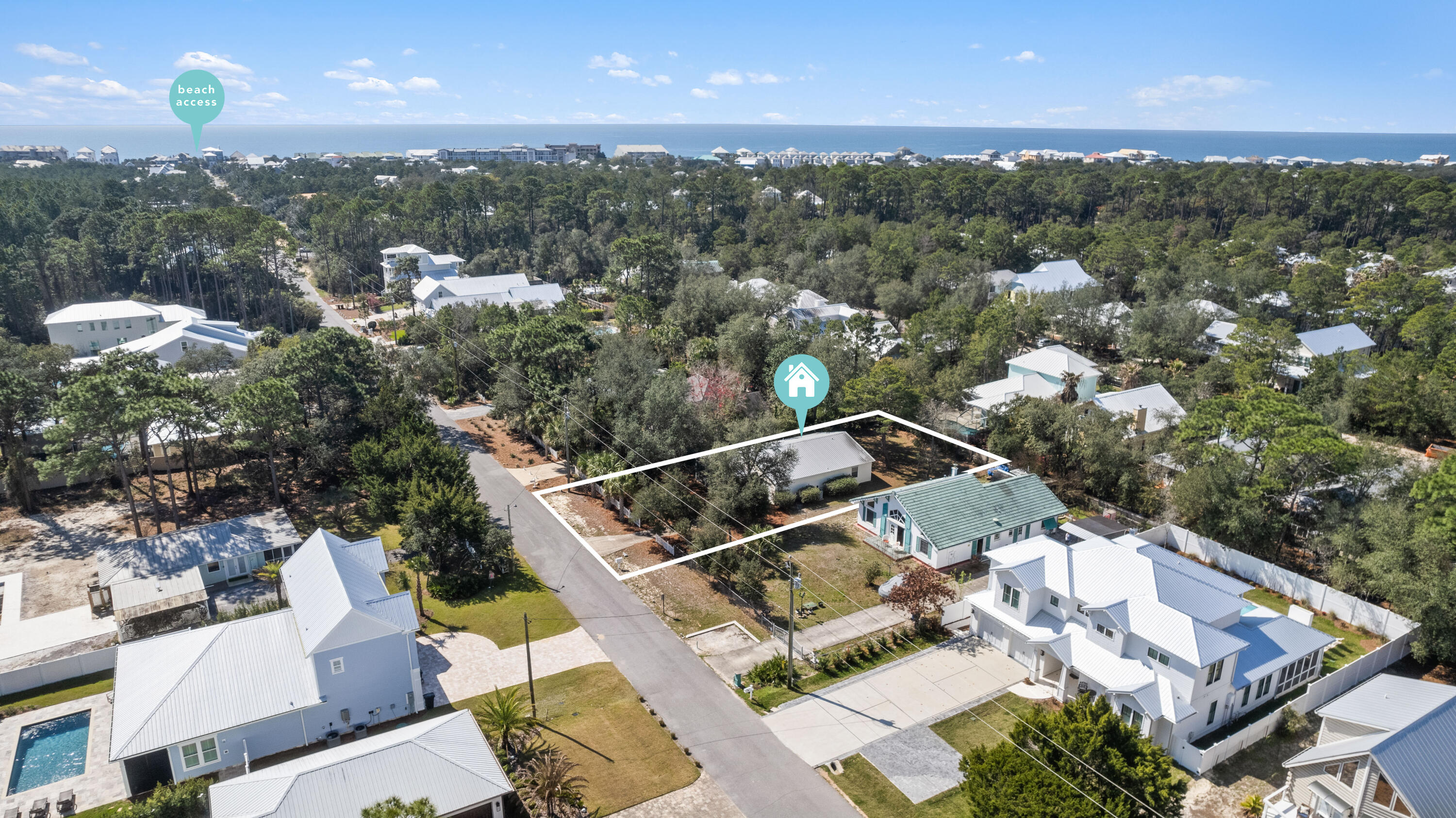 465 Seacrest Drive Inlet Beach, FL 32461 - Photo 3 of 47 an aerial view of a house with a yard