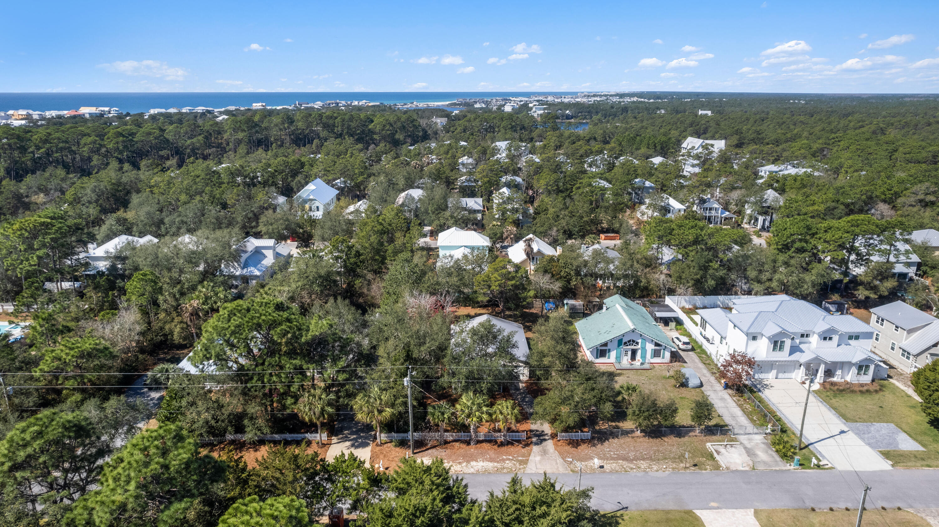 465 Seacrest Drive Inlet Beach, FL 32461 - Photo 43 of 47 an aerial view of residential houses with outdoor space and trees