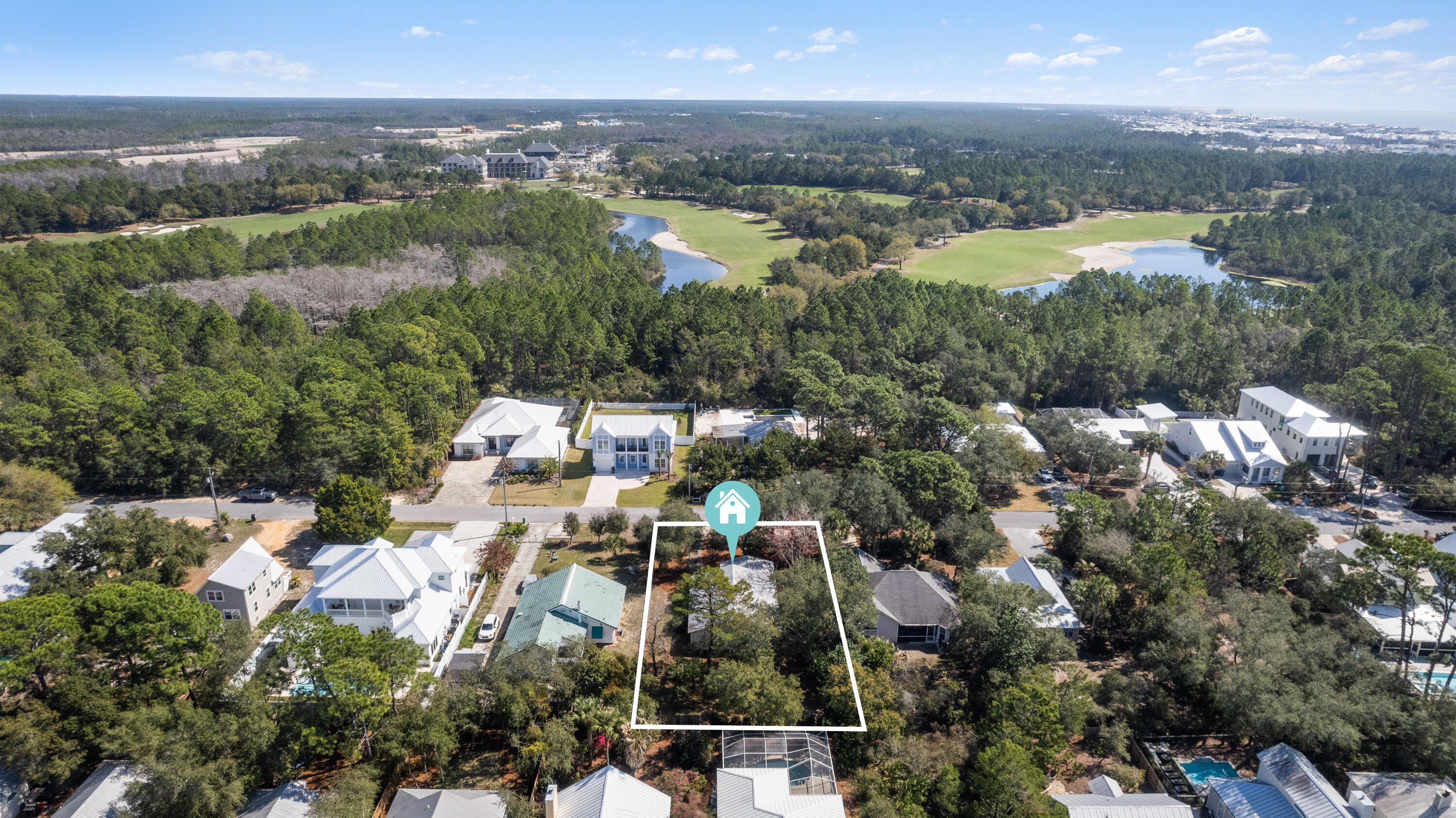 465 Seacrest Drive Inlet Beach, FL 32461 - Photo 5 of 47 an aerial view of residential houses with outdoor space and river