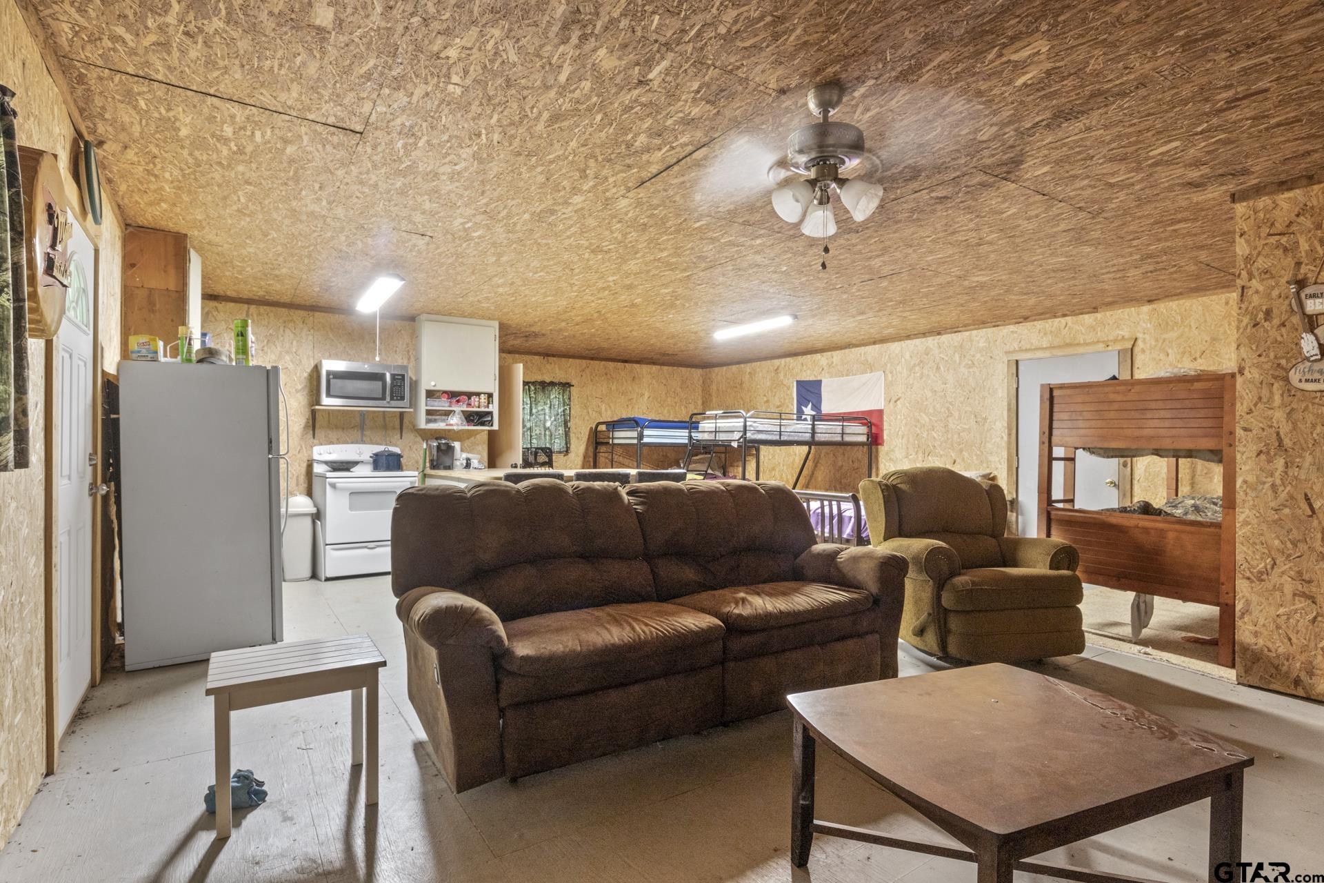 307 Fish Trap Lane Naples, TX 75568 - Photo 8 of 41 a living room with furniture a ceiling fan and a rug