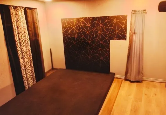 a view of a room with door