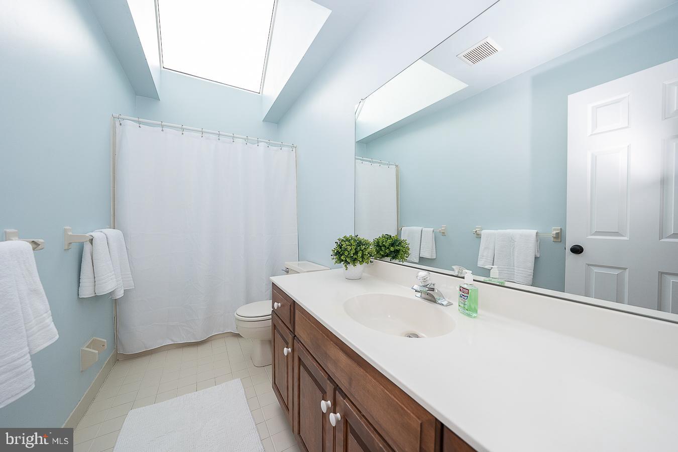 403 Chester Road Devon, PA 19333 - Photo 28 of 35 Hall Bathroom with tub/shower & skylight