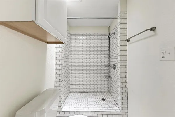 a bathroom with a shower