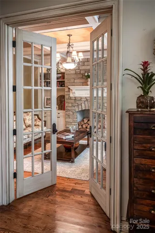 a view of a living room and dining room