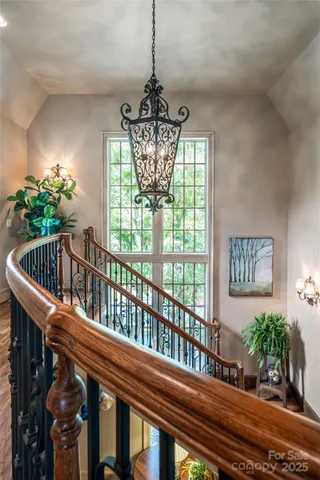 a view of cabinets and window