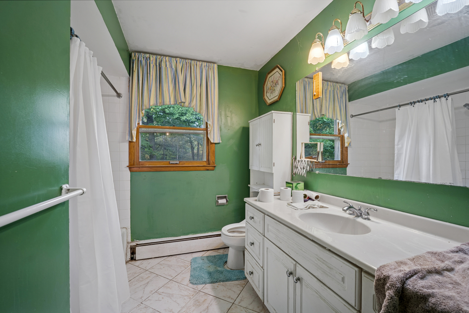 1068 North Hainesville Road Round Lake, IL 60073 - Photo 12 of 31 a bathroom with a sink mirror and toilet