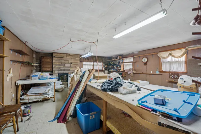 a room with gym equipment