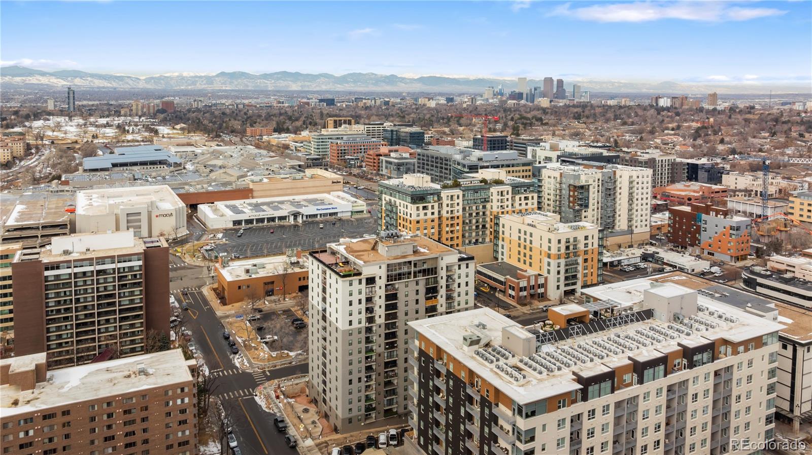2 Adams Street, Unit 108 Denver, CO 80206 - Photo 29 of 36 an aerial view of a city with lots of residential buildings