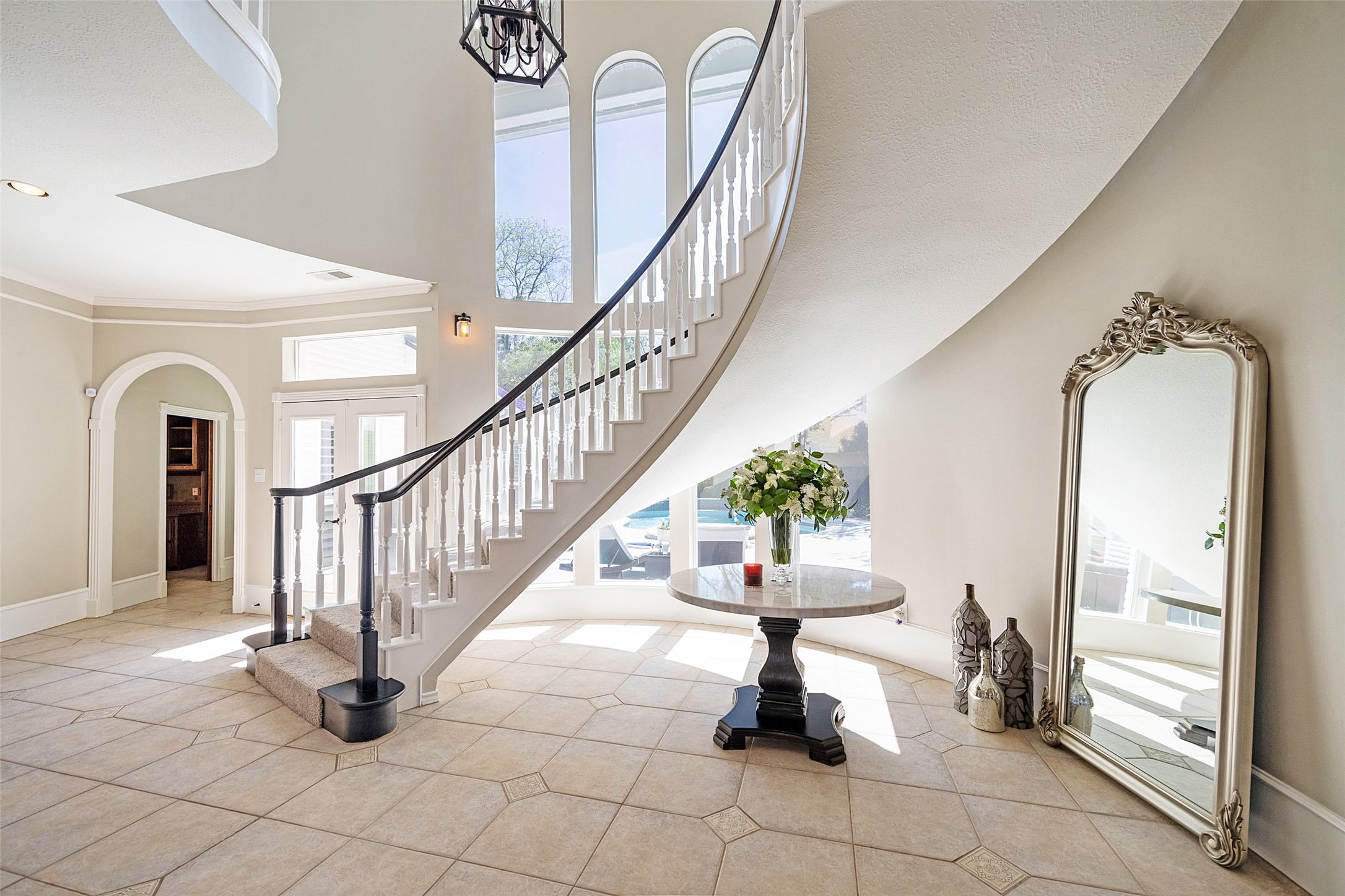Entering this stately home you are immediately greeted with this fabulous, classic floating staircase!