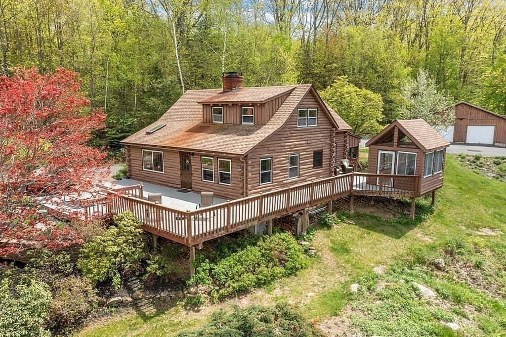 115 Gray Road Templeton, MA 01468 - Photo 2 of 40 aerial view of a house with a big yard and large trees