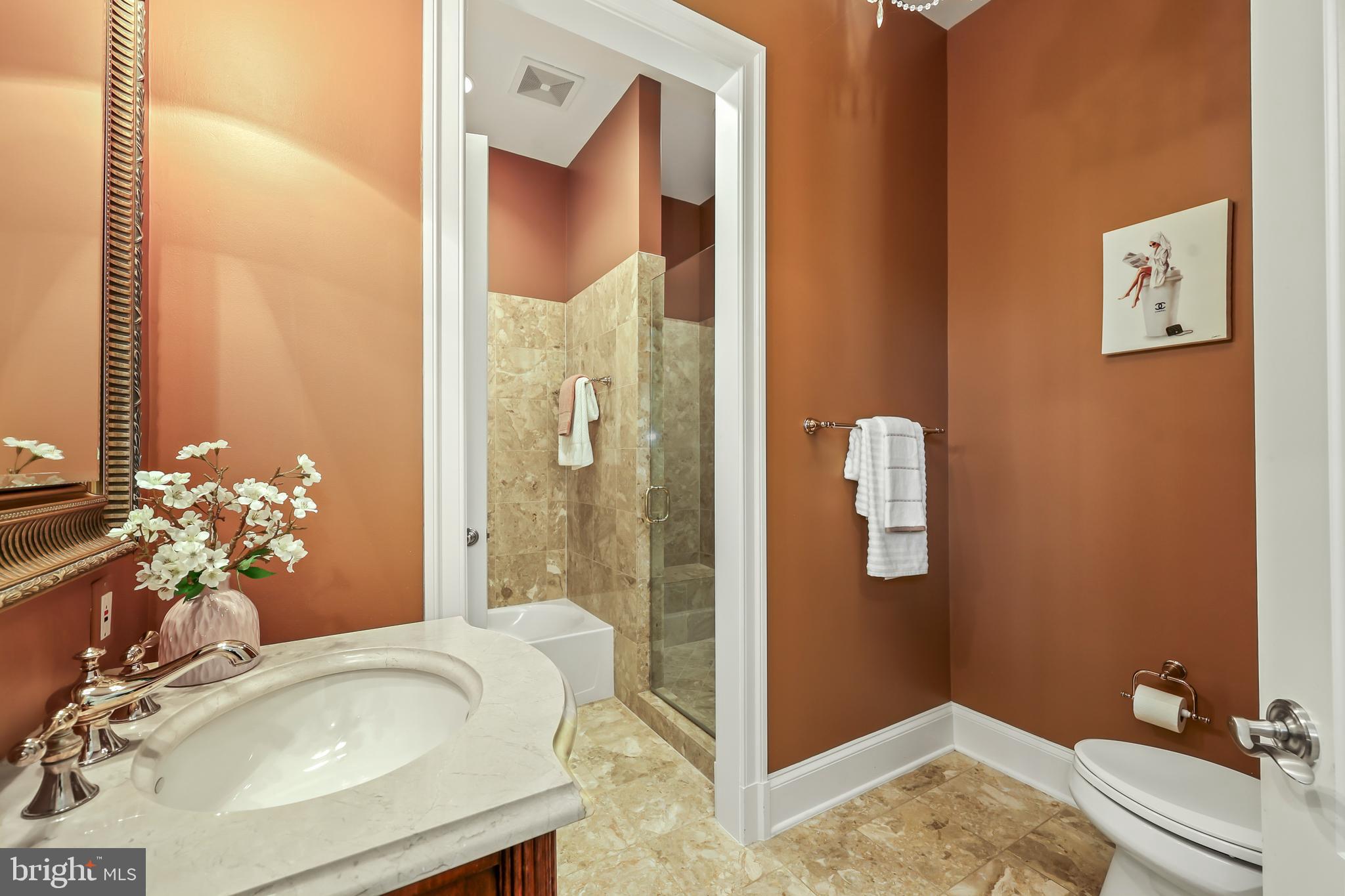 8340 Springhaven Garden Lane McLean, VA 22102 - Photo 28 of 76 a bathroom with a tub sink and shower