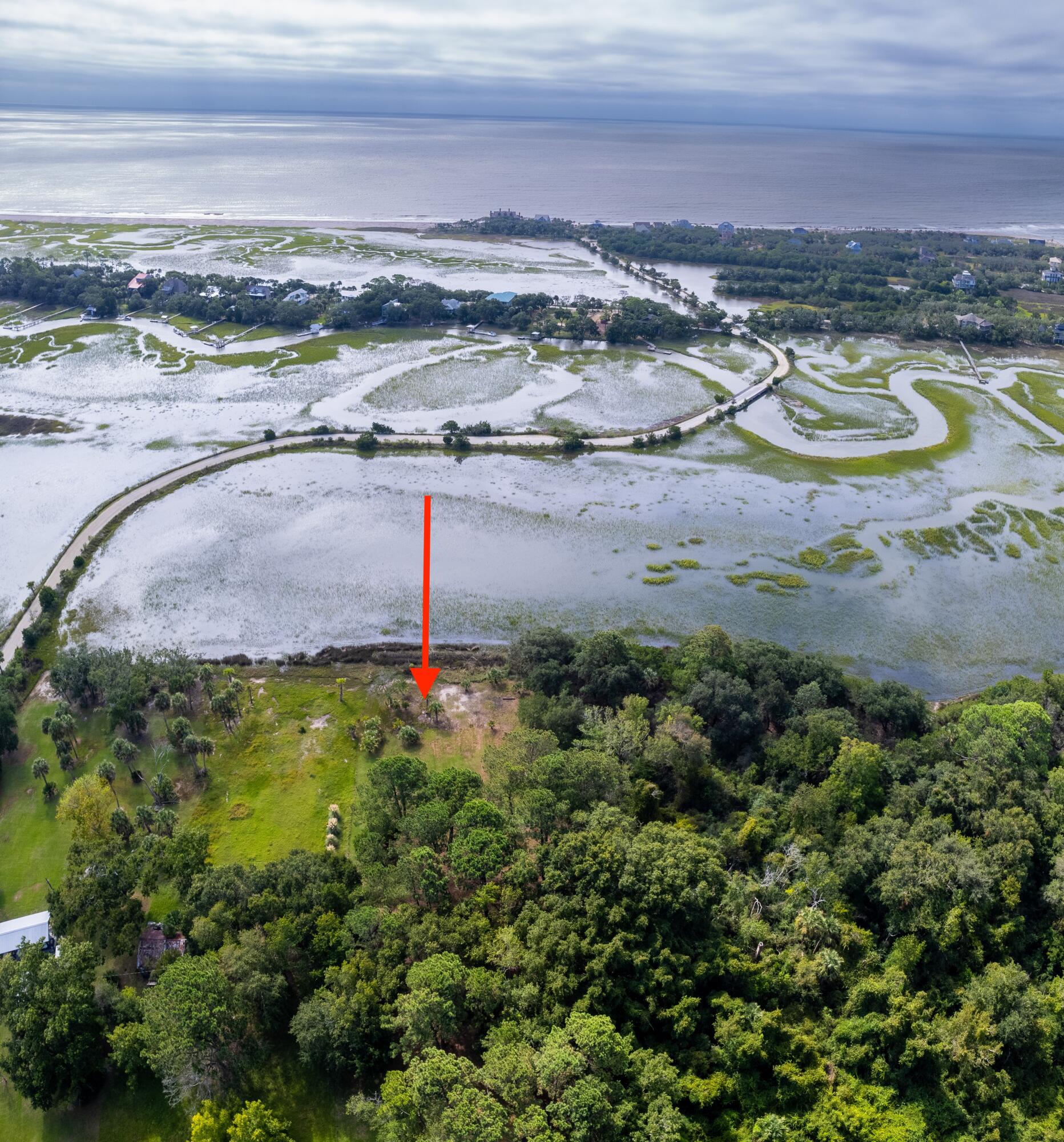 7783 Legare Road Edisto Island, SC 29438 - Photo 21 of 22 Directional aerial to ocean