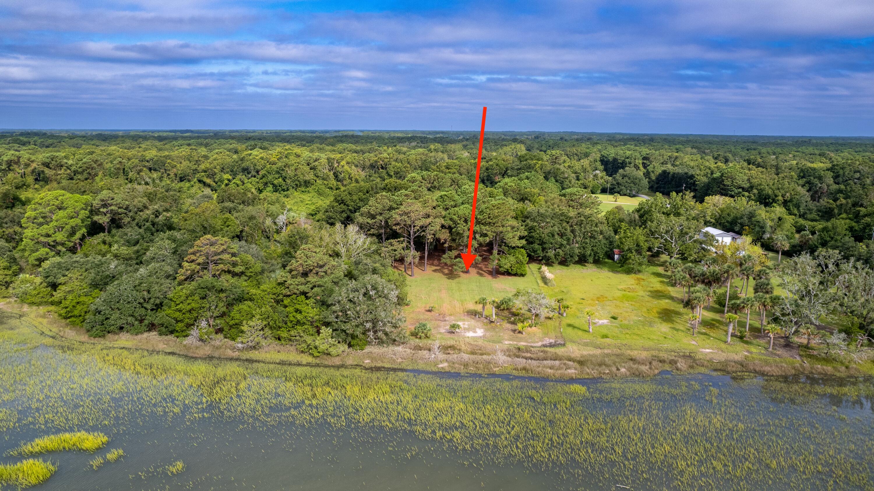 Aerial view from marsh