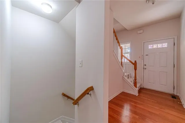 a view of hallway with stairs