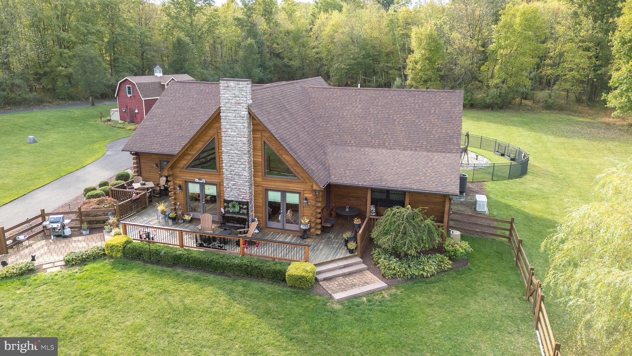 7223 Ferry Road New Hope, PA 18938 - Photo 74 of 87 an aerial view of a house with swimming pool garden and patio
