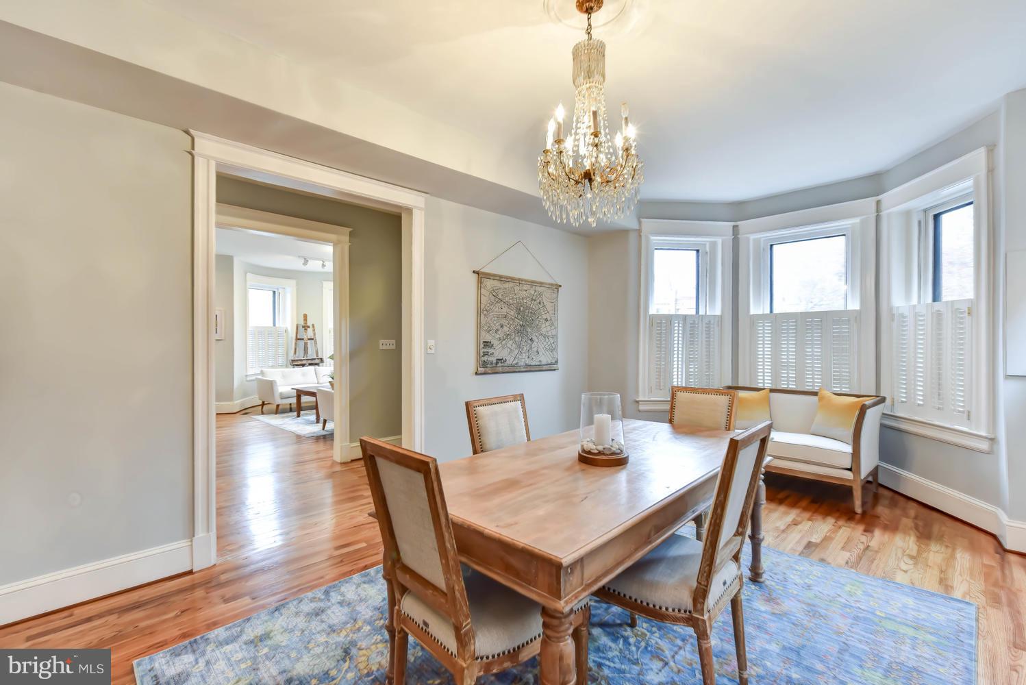 110 13th Street Southeast Washington, DC 20003 - Photo 11 of 58 Dining room looking to bay & across to living room