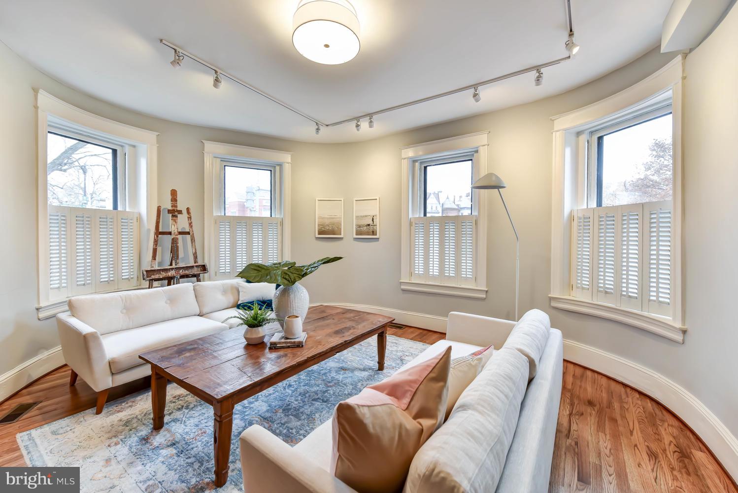 110 13th Street Southeast Washington, DC 20003 - Photo 7 of 58 Dramatic wide front bay of double living room