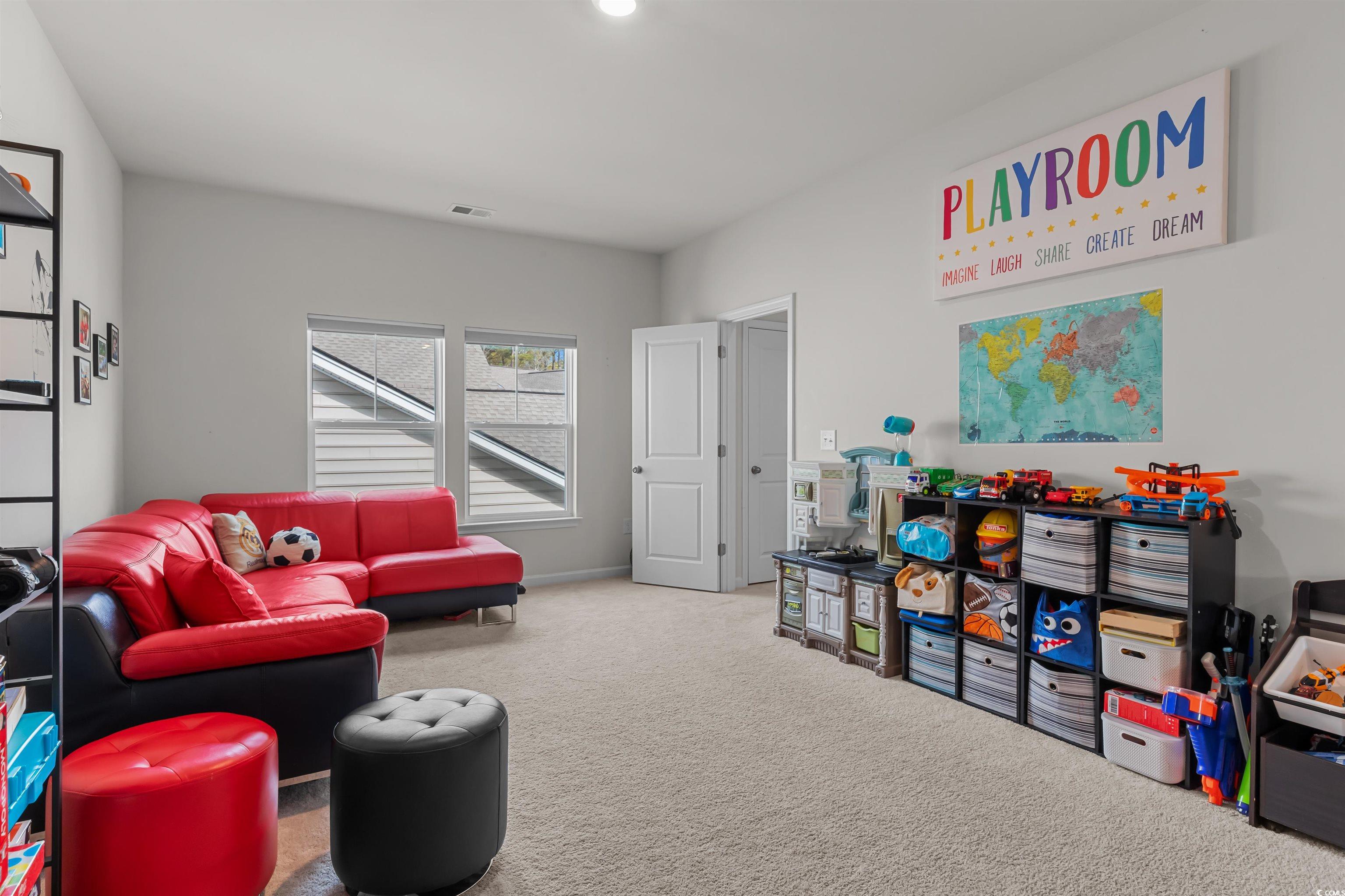 1176 HARBISON Circle Myrtle Beach, SC 29579 - Photo 30 of 40 Rec room featuring visible vents and carpet flooring