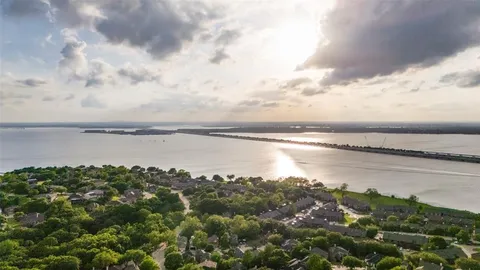 a view of a lake from a yard