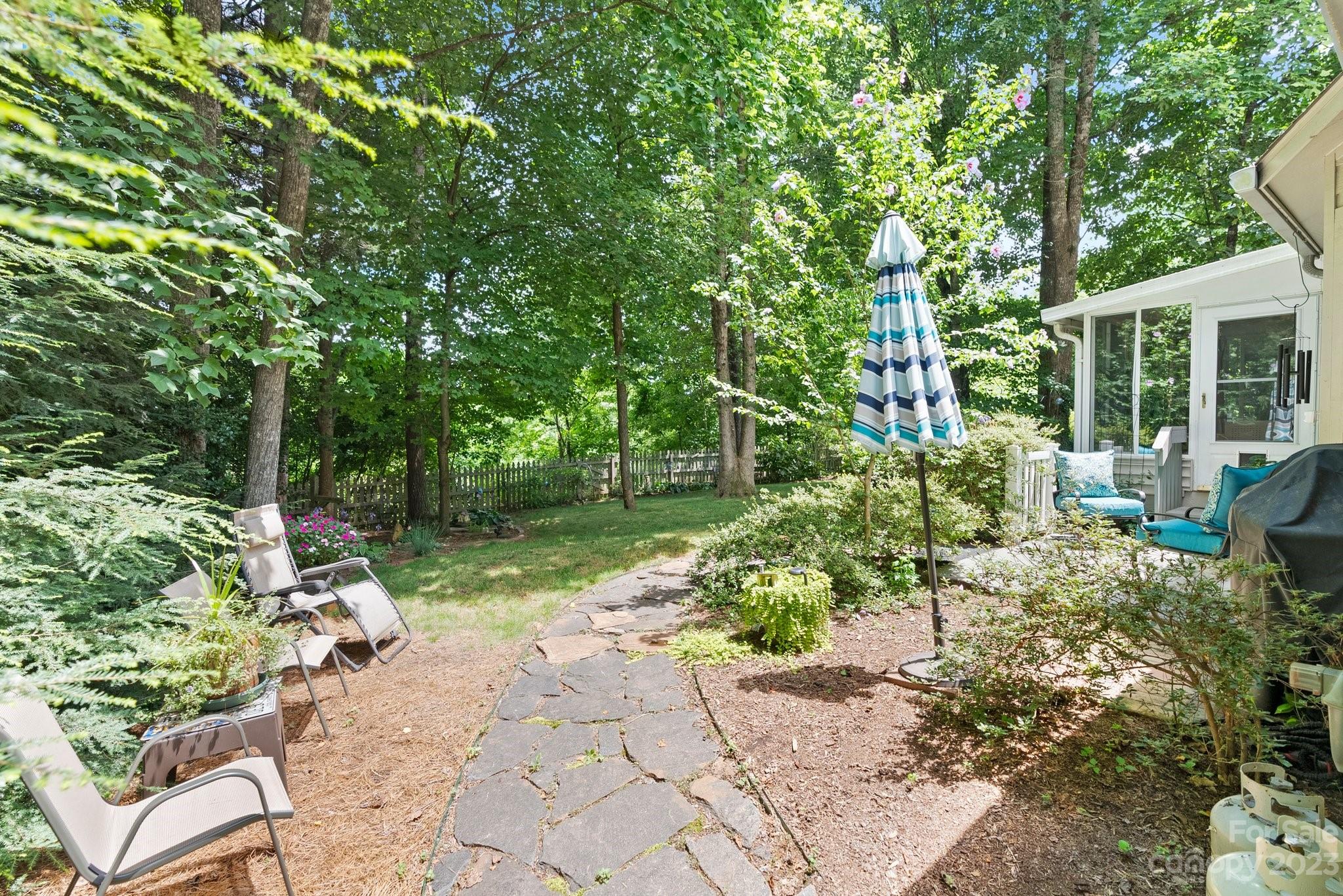 6 Holly Ridge Court Arden, NC 28704 - Photo 21 of 27 a backyard of a house with outdoor seating