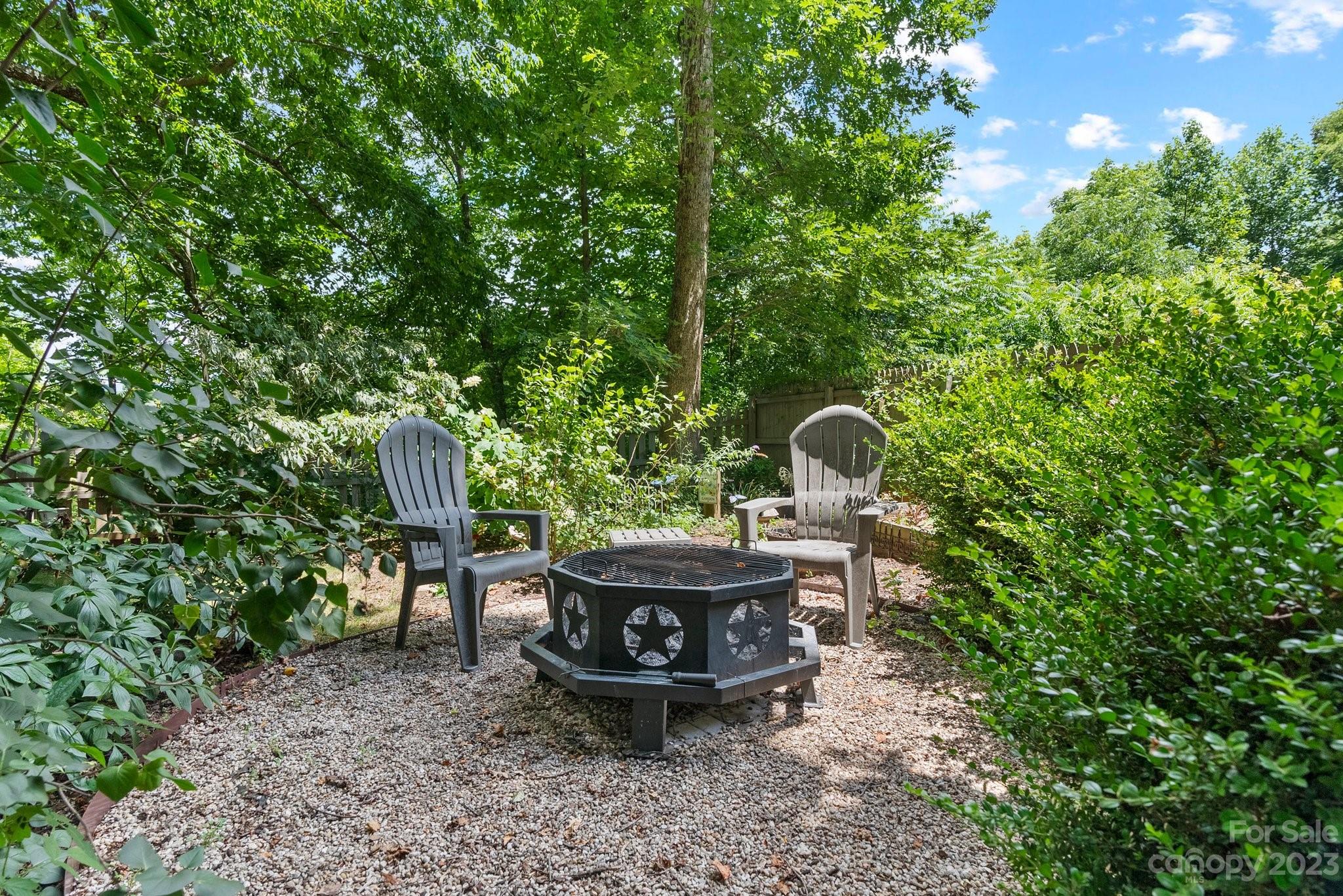 6 Holly Ridge Court Arden, NC 28704 - Photo 27 of 27 a view of a backyard with table and chairs and potted plants