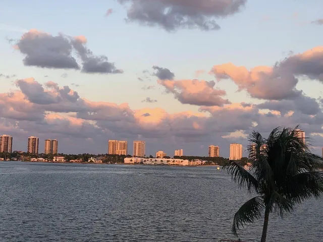 a view of a balcony with city view