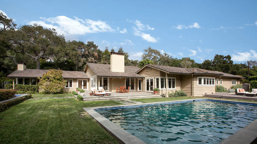 709 Park Lane Montecito, CA 93108 - Photo 2 of 12 a front view of a house with a yard table and chairs