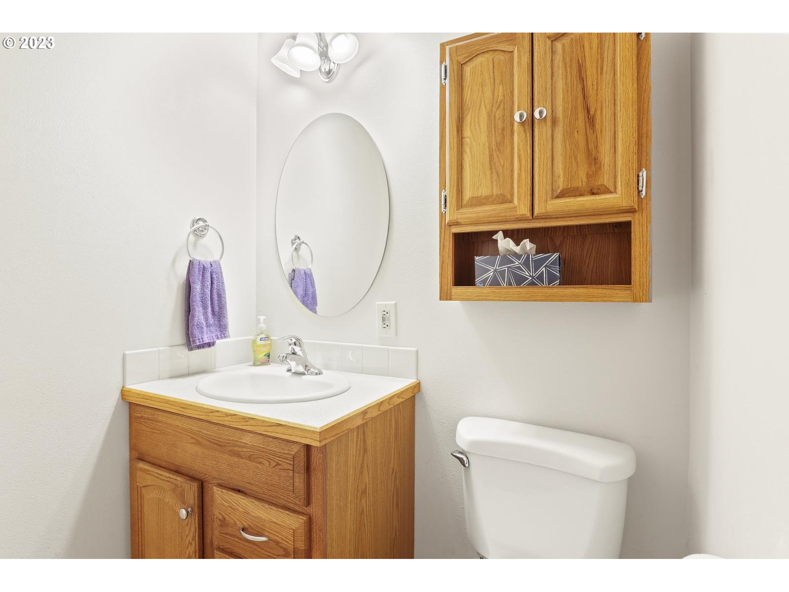 23921 Southeast Oak Street Gresham, OR 97030 - Photo 42 of 46 a bathroom with a sink vanity and a mirror
