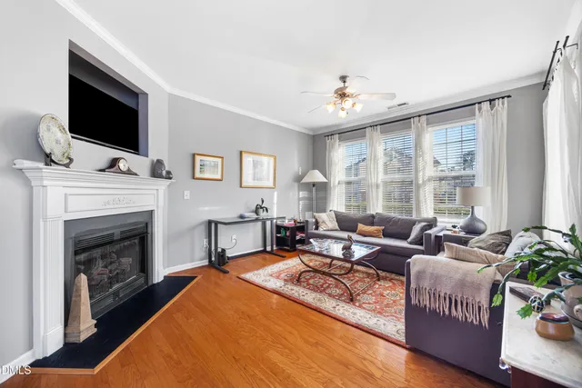 a living room with furniture rug and window