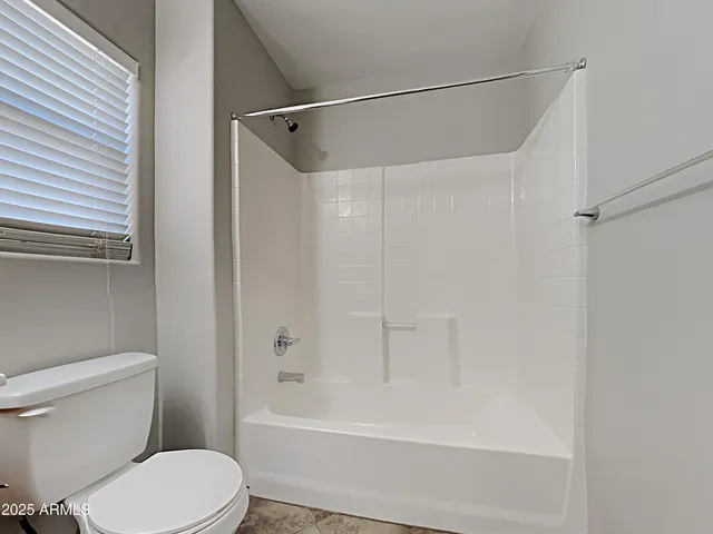 a bathroom with a toilet and a bathtub