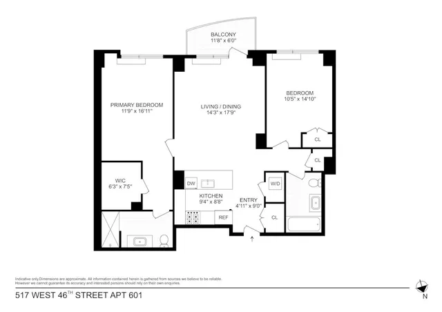 $1,250,000 | 517 West 46th Street, Unit 601 | Hell's Kitchen