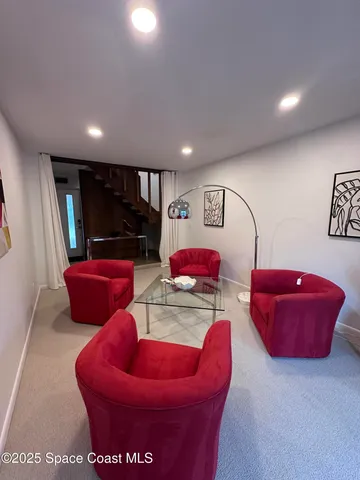 a living room with furniture