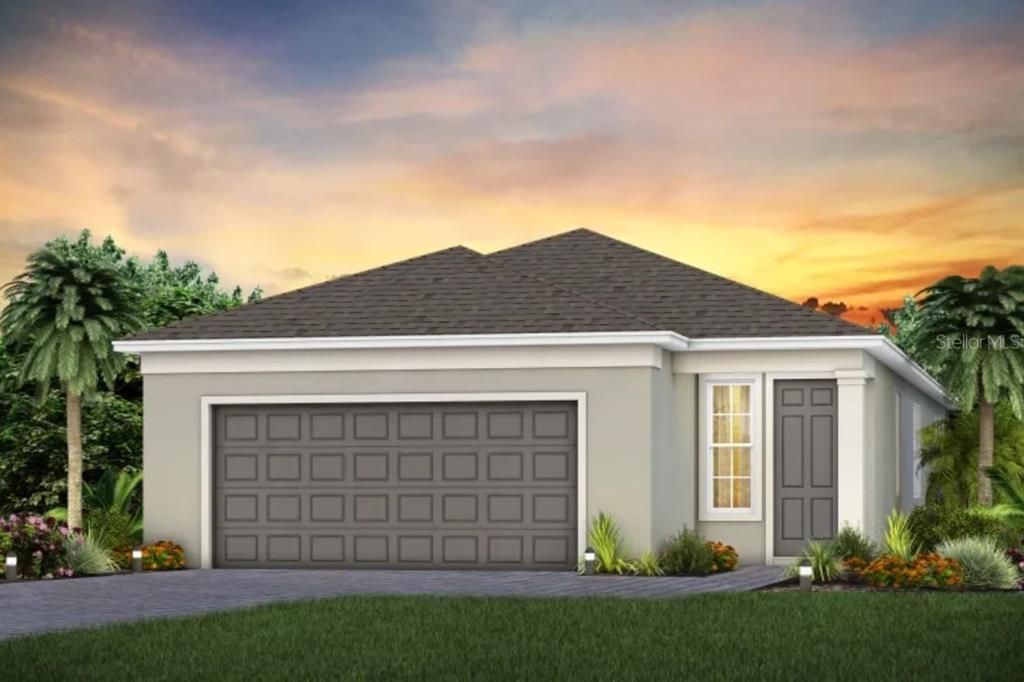 2322 Lily Bloom Road St. Cloud, FL 34771 - Photo 1 of 1 Exterior Design. Artistic rendering for this new construction home. Pictures are for illustrative purposes only. Elevations, colors and options may vary.