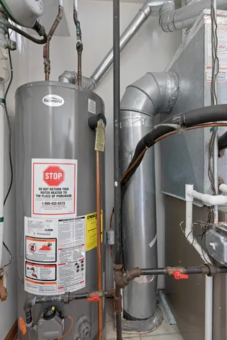 a close view of water heater room