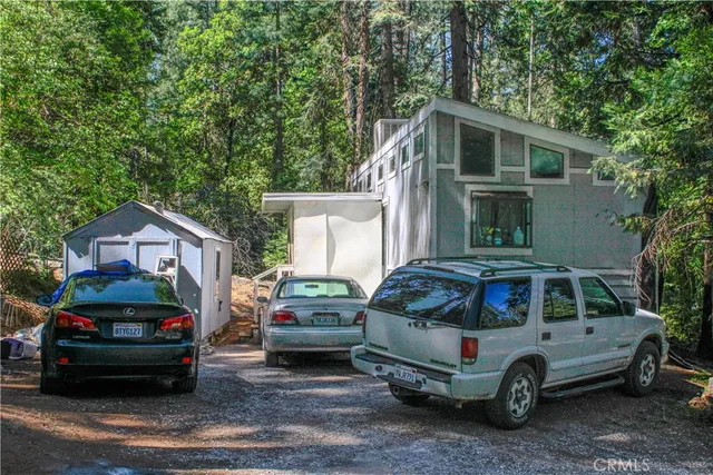 a car parked in front of a house