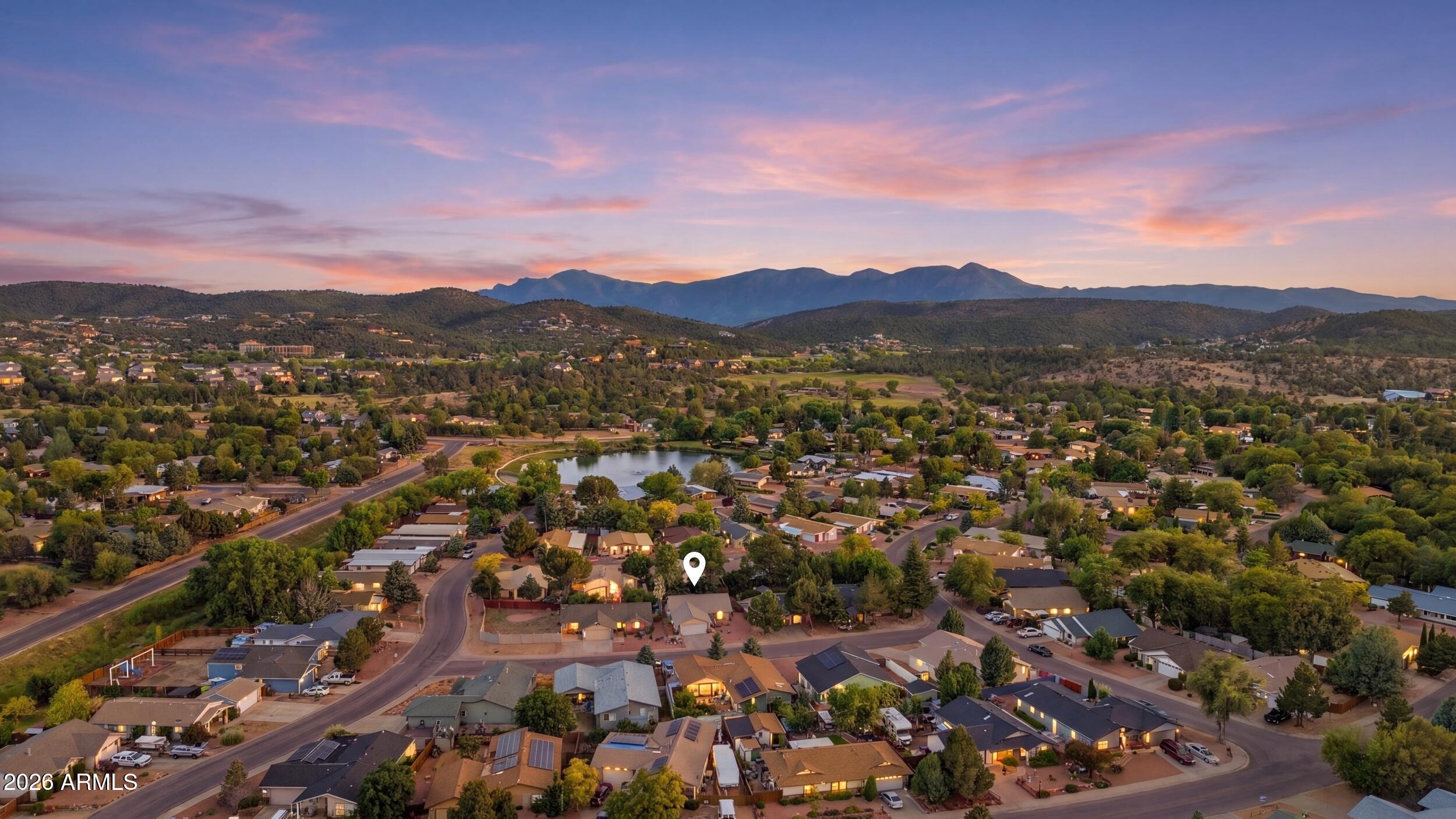 905 West Prairie Road Payson, AZ 85541 - Photo 36 of 38 an aerial view of a city with lots of residential buildings