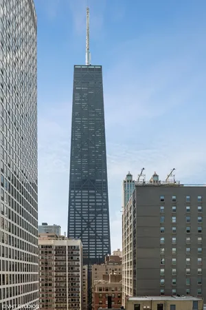a view of a city with tall buildings