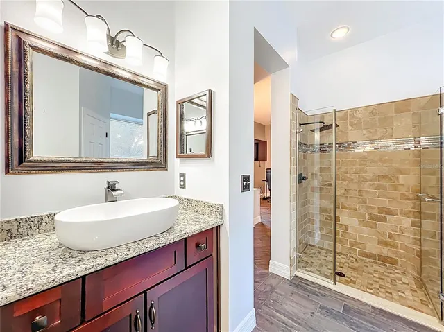 a bathroom with a shower