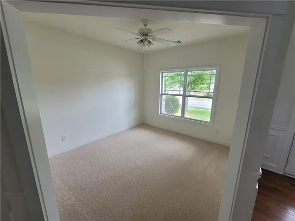 an empty room with a window