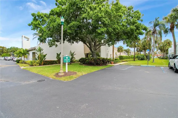 a view of a playground with a slide