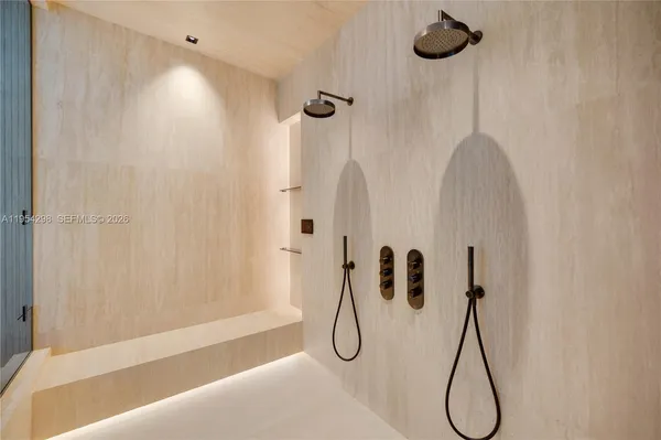 a bathroom with a shower